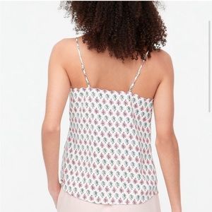 J Crew Floral Scallop Racerback Top